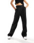 Noisy May high waisted wide leg tailored trousers in black