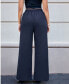 Фото #3 товара Women's Blue Drawstring Straight Leg Pants