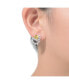 Фото #2 товара Sterling Silver Rhodium Plated Yellow Cubic Zirconia Floral Stud Butterfly Earrings