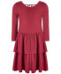 Big Girls Ribbed-Knit Tiered Ruffled Dress, Created for Macy's