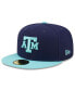 ფოტო #4 პროდუქტის Men's Navy, Light Blue Texas A&M Aggies 59FIFTY Fitted Hat