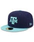 Головной убор для мужчин New Era Texas A&M Aggies 59FIFTY Кепка сшитая фирмы Синий, Голубой Navy, Light Blue, 7 1/2 - фото #4