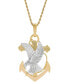 ფოტო #1 პროდუქტის Men's Eagle & Anchor 22" Pendant Necklace in 14k Gold-Plated Sterling Silver