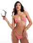 South Beach glitter tie side bikini bottom in watermelon Розовый, 32 - фото #3