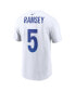 Фото #4 товара Men's Jalen Ramsey White Los Angeles Rams Player Name Number T-shirt