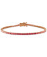 ფოტო #1 პროდუქტის Strawberry Layer Cake Ruby (7/8 ct. t.w.) & Pink Sapphire (2 ct. t.w.) Link Bracelet in 14k Rose Gold