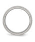 Stainless Steel Brushed Polished Grooved 8mm Edge Band Ring