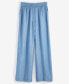 Women's High-Rise Chambray Wide-Leg Pants, Created for Macy's