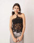 Фото #1 товара ASOS EDITION embroidered halterneck top with cut work in black