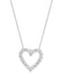 Фото #1 товара EFFY Collection eFFY® Diamond Heart 18" Pendant Necklace (1/4 ct. t.w.) in Sterling Silver or 14k Gold-Plated Sterling Silver