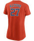 Women's Jose Altuve Orange Houston Astros Name and Number T-shirt