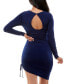 Juniors' Side Ruched Bodycon Dress