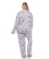 ფოტო #4 პროდუქტის Plus Size Long Sleeve Floral Pajama Set, 2-Piece