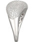 ფოტო #2 პროდუქტის Cubic Zirconia Pavé Diagonal Statement Ring in Sterling Silver