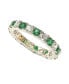 Suzy Levian Sterling Silver Cubic Zirconia Alternating Stone Eternity Band Ring
