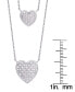 Фото #4 товара Macy's diamond 1/4 ct. t.w. Heart Double Chain Pendant Necklace in Sterling Silver