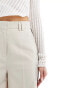 ASOS DESIGN high waist trousers with side stripe in stone