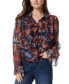 ფოტო #1 პროდუქტის Women's Ruffle-Trim Button-Down Blouse