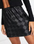 Фото #3 товара Lola May satin mini skirt in black check