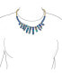 ფოტო #4 პროდუქტის Blue Peck Organic Faceted Beads Gemstone Irregular Stone Bib Fan Statement Collar Choker Necklaces Western Jewelry For Women Gold Plated Adjustable
