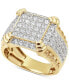 ფოტო #1 პროდუქტის Men's Diamond Cluster Ring (2-1/4 ct. t.w.) in 10k Gold or 10k White Gold