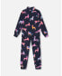 Little Girls Two Piece Thermal Underwear Set Navy Printed Unicorn - Toddler|Child