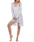 Women's 3 Piece Striped Pajama Robe Set