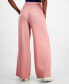 Фото #2 товара Women's Contrast-Tie Wide-Leg Pull-On Pants