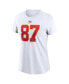 ფოტო #3 პროდუქტის Women's Travis Kelce White Kansas City Chiefs Player Name and Number T-shirt