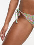 Фото #10 товара Pieces tie side bikini bottoms in orange ditsy