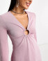 The Frolic serpentine long sleeve mini summer dress in lilac