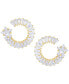 ფოტო #1 პროდუქტის Cubic Zirconia Baguette Round Star Post Gold Plate Earrings