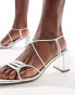 Фото #3 товара Public Desire Wide Fit Taryn strappy block heel sandals in silver