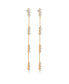 ფოტო #3 პროდუქტის Linear Crystal 18k Gold Plated Drop Earrings