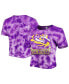 Women's Purple LSU Tigers Cloud-Dye Cropped T-shirt
