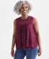 Фото #1 товара Women's Sleeveless Embroidered Lace Top, Created for Macy's