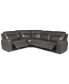 Фото #3 товара CLOSEOUT! Blairemoore 5-Pc. Leather Sectional with 1 USB Console and 3 Power Recliners, Created for Macy's