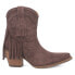 Dingo Fandango Fringe Snip Toe Cowboy Booties Womens Brown Casual Boots DI187-20 8.5 - фото #1