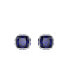 ფოტო #3 პროდუქტის Rhodium Plated Square Cut Color Birthstone Stud Earrings