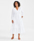 Фото #1 товара Women's Cotton Eyelet Tiered Midi Dress, Created for Macy's