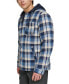 ფოტო #3 პროდუქტის Men's Cotton Quilted Shirt Jacket with Fleece Hood