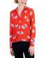 Фото #1 товара Women's Floral-Print Mesh Shirt, Created for Macy's