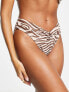 Ivory Rose Fuller Bust high waist high leg bikini brief in zebra print