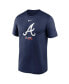 Фото #3 товара Men's Navy Atlanta Braves Team Arched Lockup Legend Performance T-shirt