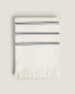 Striped cotton beach towel with fringing