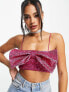 Фото #1 товара ASOS DESIGN sequin cami top with bow in pink