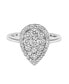 ფოტო #3 პროდუქტის Diamond Pear Cluster Engagement Ring (3/4 ct. t.w.) in 14k White Gold