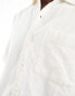 Jack & Jones boxy textured heavy weight shirt in white