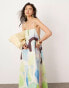 Фото #2 товара ASOS EDITION statement square neck neck maxi dress in geometric swirl print