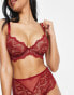 ASOS DESIGN Fuller Bust Rosie lace underwire bra in burgundy